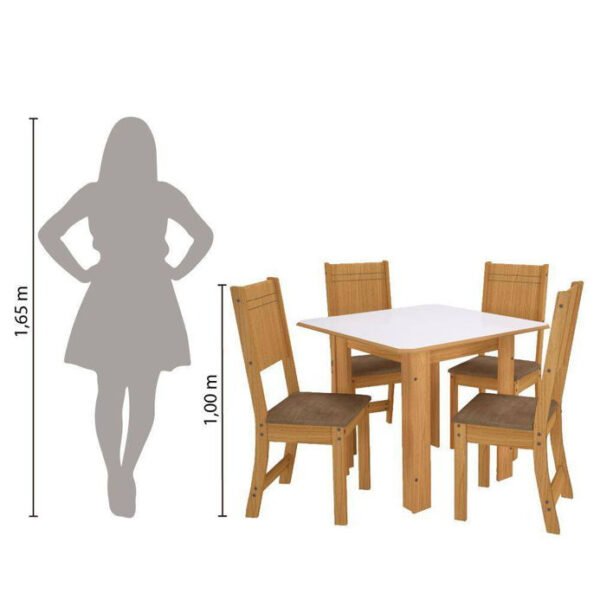 Conjunto de mesa Mesa Lisboa0.90 C/4 Cad Indekes - Image 2