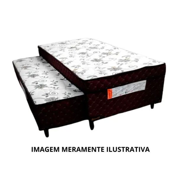 Cama Conjunto Box Com Molas Brilhante com Auxiliar