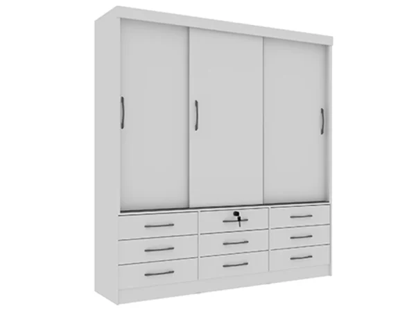 Guarda Roupa Casal  3 Portas 9 Gavetas Chicago Tcil - Image 3