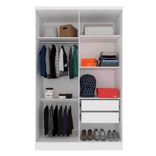 Guarda-Roupa Amsterdam Casal 4 Portas de Abrir Neve - Tcil - Image 2