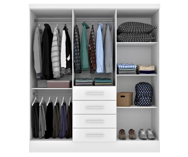 guarda-roupa casal com espelho arizona 6 pt 4 gv neve - Image 2