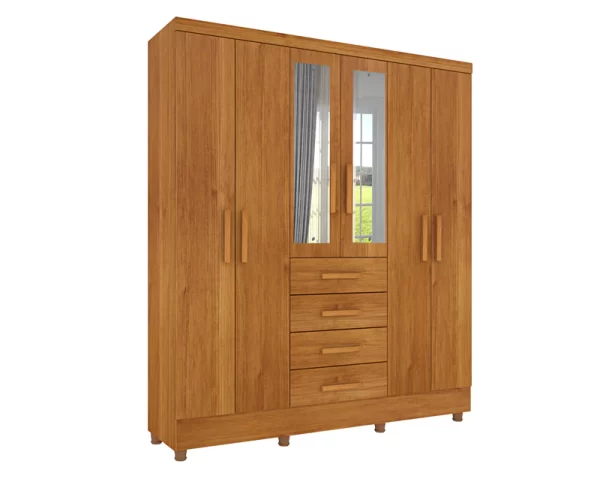 guarda-roupa casal com espelho arizona 6 pt 4 gv neve - Image 5