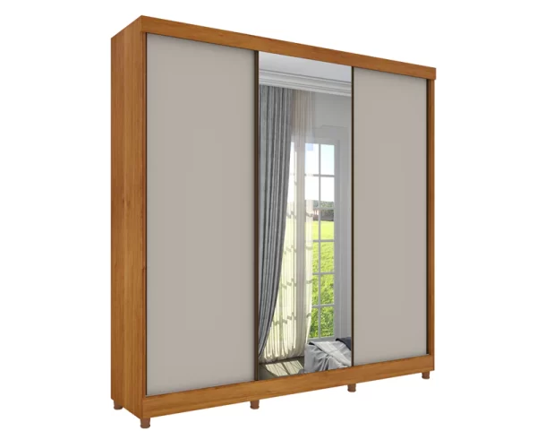 Guarda Roupa Casal Dacar 3 Portas C/ Espelho E 4 Gavetas  - Tcil Móveis - Image 4