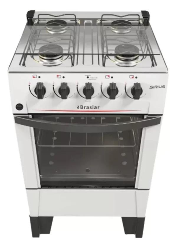 Fogão Sirius Braslar plus 4 Bocas Acendimento Automático Total Branco