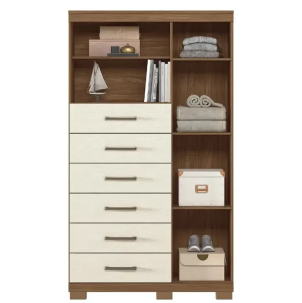 Cômoda Multiuso Santos Andirá Marabá com 1 Porta e 6 Gavetas - Image 2