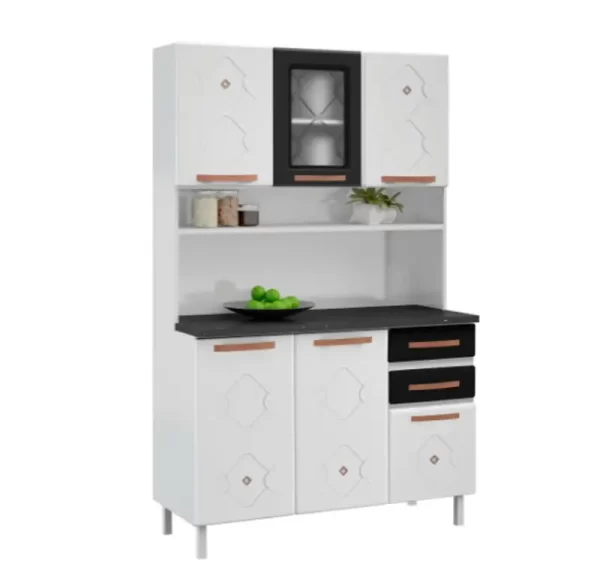 KIT DE COZINHA TRIPLO MIRAGE C/TAMPO 3 GV 1PORTAS VIDRO