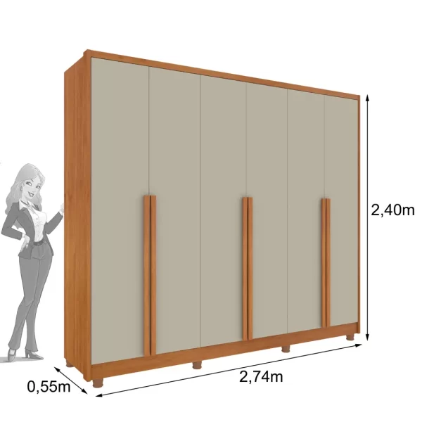 Guarda Roupa Casal Realeza 6 Portas 6 Gavetas 100 MDF TCIL Móveis - Image 2