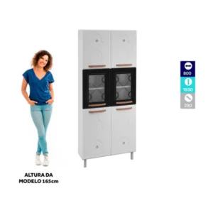 PANELEIRO C VIDRO MIRAGE BCO/PTO