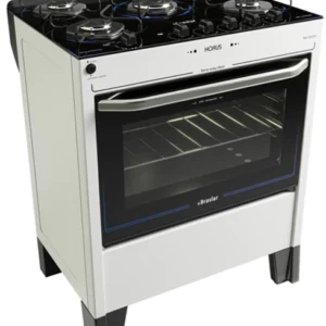 Fogão Eletrodoméstico Braslar 5 Bocas Mesa de Vidro HorusTop Control Branco com Acendimento