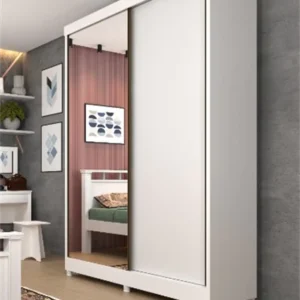 Guarda Roupa Solteiro com Espelho 2 Portas 2 Gavetas Roma Tcil