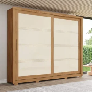 Guarda-Roupa Medelin 02 Pts. Deslizantes Nature/Off White - Henn