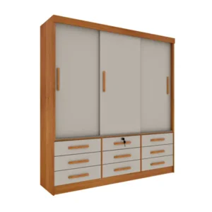 guarda-roupa casal  chicago 3 pt 9 gv cinamomo e off white