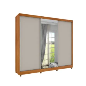 Guarda-roupa Casal Milao 3 Portas De Correr 6 Gavetas  Flex Cinamomo/off White - Tcil