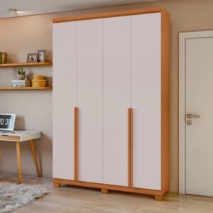 Guarda-Roupa Alonzo 100% MDF Solteiro 154 x 230 cm 4 Portas - Lopas
