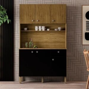 Armário de Cozinha Kit 6 Portas Style Frisado - Kits Paraná