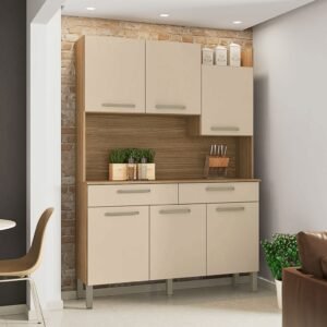 Armário de Cozinha Kit 6 Portas 2 Gavetas Modena