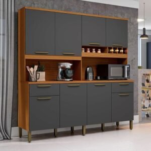 Armário de Cozinha Kit Cabernet Prime 100%MDF, Amendoa/Off White - Ronipa