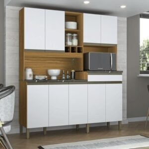 Armário de Cozinha Kit em MDF 9 Portas 1 Gaveta Ronipa Merlot Perfil