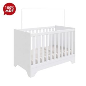 Berço Mini Cama 3 em 1 Americano MDF Popy Retrô Branco - Móveis Peroba