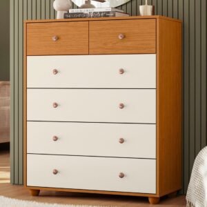 Cômoda para Quarto 6 Gavetas Albatroz Vittoria Cinamomo/Off White