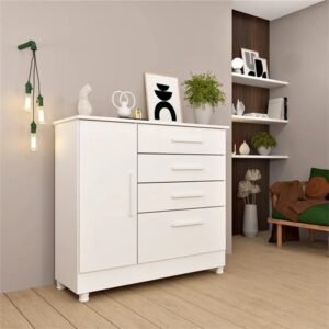 Cômoda Chicago com Sapateira 4 Gavetas Cinamomo - Tcil Móveis