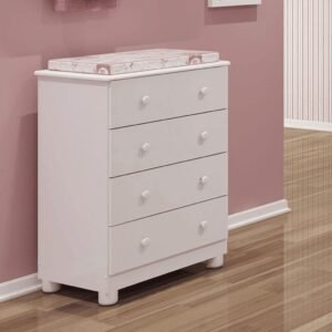 Cômoda para Quarto Infantil em MDF 4 Gavetas Peroba Junior
