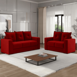 Conjunto de Sofá 3x2 Lugares Santa Catarina Bacetto Vermelho