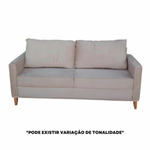 Sofá Chanel 3 Lugares com pés em Madeira de Eucalipto, Castor - Malu Estofados