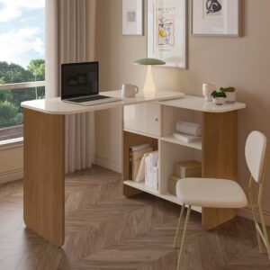 Escrivaninha Artely Nomad 1 Porta de Correr Cinamomo Off White