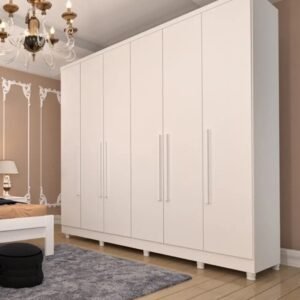 Guarda-Roupa Casal 6 Portas 4 Gavetas Tcil Móveis Veneza Branco