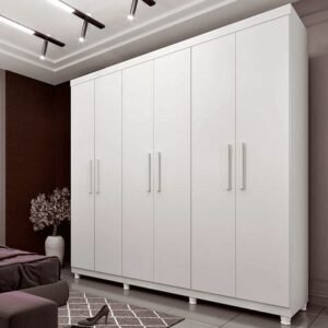 Guarda-Roupa Casal 6 Portas Olimpo Cinamomo/Off White - Tcil Móveis