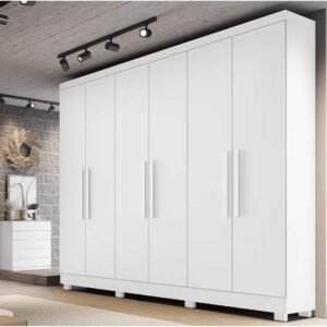 Guarda-Roupa Casal 6 Portas Sergipe Branco - Bianchi