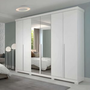 Guarda-Roupa Casal com Espelho 6 Portas em MDF Panan Móveis Guarapari