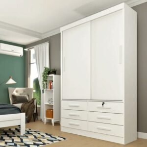 Guarda-Roupa Solteiro 2 Portas 6 Gavetas Tcil Móveis Chicago