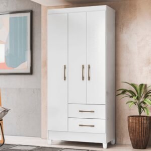 Guarda-Roupa Solteiro 3 Portas 2 Gavetas Lima