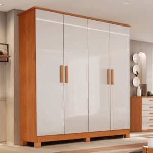 Guarda-Roupa Solteiro Em MDF 4 Portas Bianchi Nina