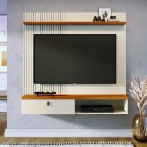 Painel/Bancada Suspensa para TV 55 Polegadas Madetec Íris Cinamomo/Off White