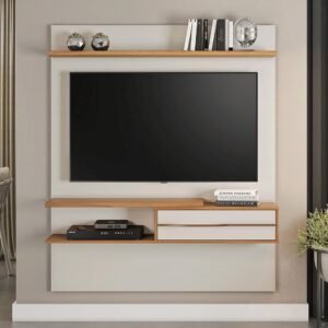 Painel Para TV 55 Polegadas Notável Móveis NT 1155 Off White/Freijó