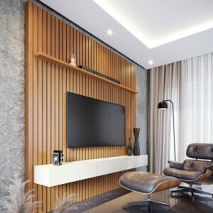 Painel Ripado para TV 65 Polegadas Imcal Prime 1.8 Nature/Off White