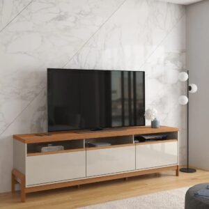 Rack Bancada Elegance 2.1 Off White New Jequitibá - Lukaliam Móveis