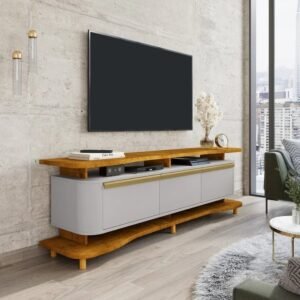 Rack para Tv até 75 Polegadas Guarapari 3 Portas Naturalle/Off White - Móveis Bechara