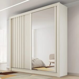 Guarda-Roupas Casal 2 Portas de Correr com Espelho Lugano 100% MDF