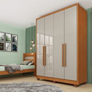 Guarda Roupa 4portas 2gavetas Dinamarca Cinamomo/ Off - Tcil Móveis